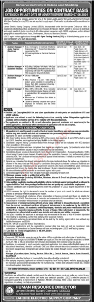 Lahore Electric Supply Company Jobs 2024 Detail